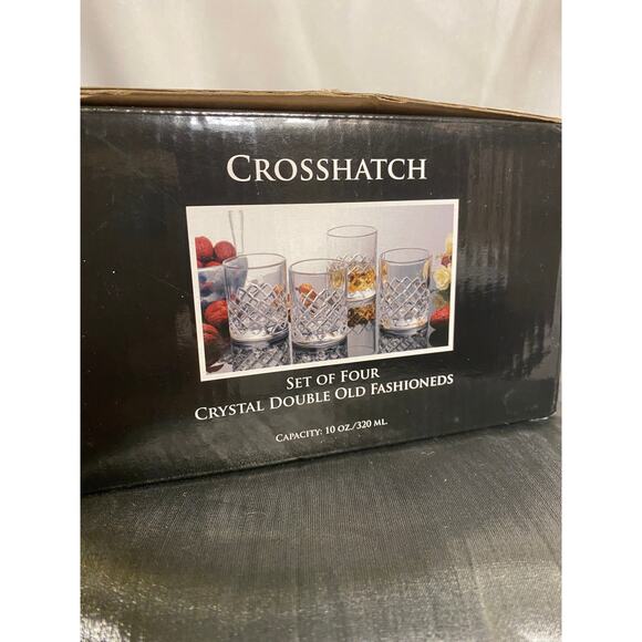 set 3 Shannon Hatch Collection by Godinger Crystal Double Old Fashioned Glasses - Picture 7 of 16